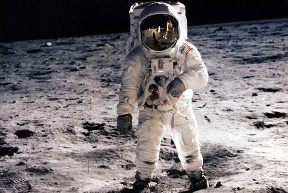 L'astronaute Edwin E. Aldrin, le 20 juillet 1969, sur la surface de la Lune. | AFP/NASA